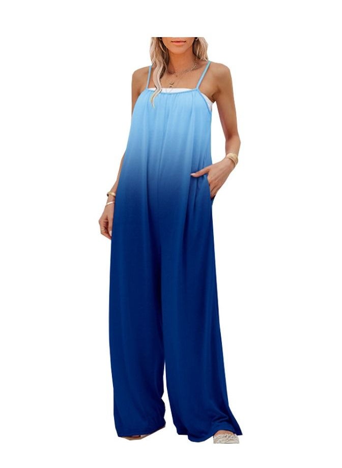 Loquat - New Women's Gradual Color Casual Loose Sleeveless High Waist Jumpsuit - Image 1