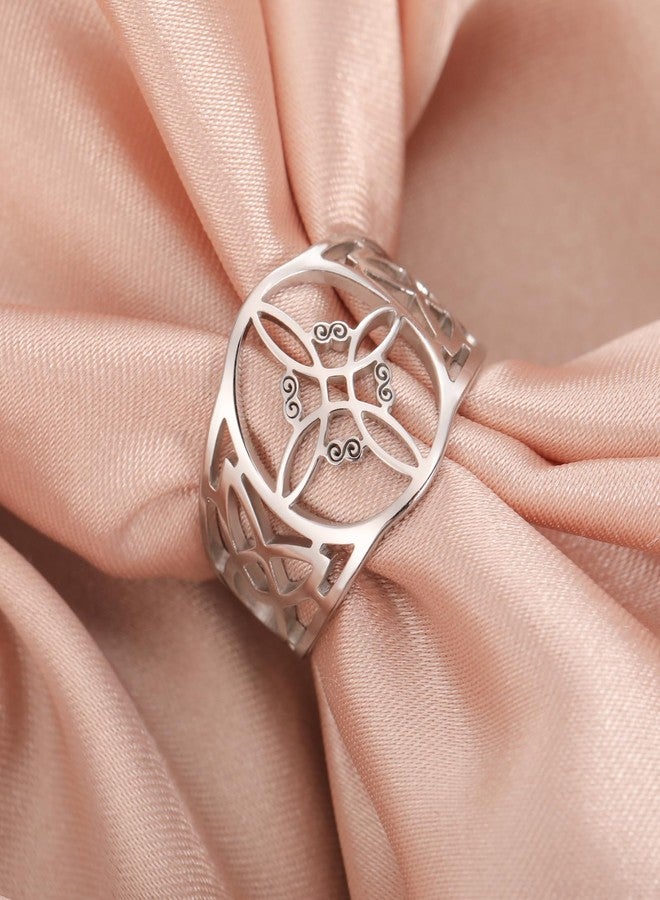 TEAMER Witches Knot Ring - Stainless Steel Witchcraft Celtic Amulet Knot Ring - Vintage Jewelry For Women (Witches Knot - Silver, 9) - Image 5