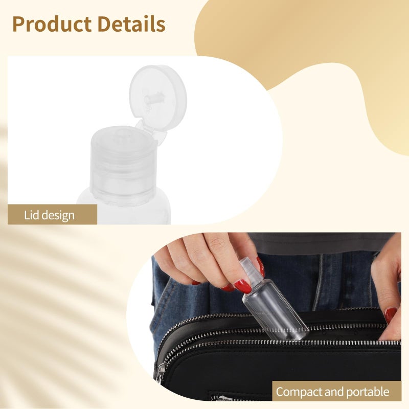 Lnrueg 100 Pcs 1Oz Travel Bottles With Flip Cap - 30 Ml Clear Plastic Travel Size Containers  Portable Leak Proof Squeeze Bottles Refillable Empty Cosmetic Containers For Liquid Shampoo Lotion  Clear - Image 4