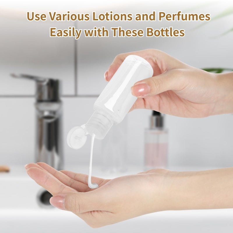 Lnrueg 100 Pcs 1Oz Travel Bottles With Flip Cap - 30 Ml Clear Plastic Travel Size Containers  Portable Leak Proof Squeeze Bottles Refillable Empty Cosmetic Containers For Liquid Shampoo Lotion  Clear - Image 3
