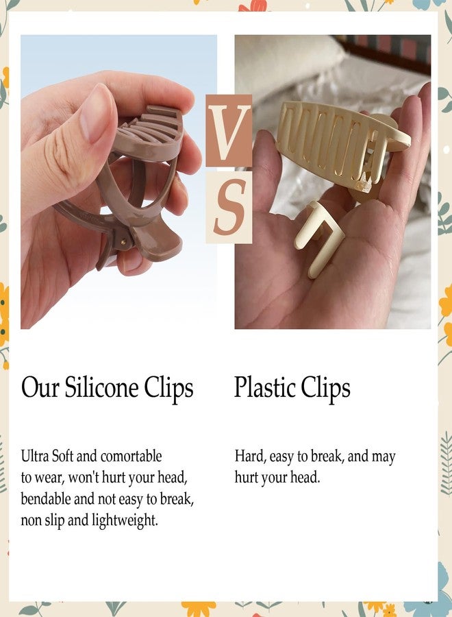 Canitor Silicone Flexible Claw Clip Soft Cozy Cloud Medium Hair Clips for Women Thin Thick Hair Cute Hair Accessories - Image 3