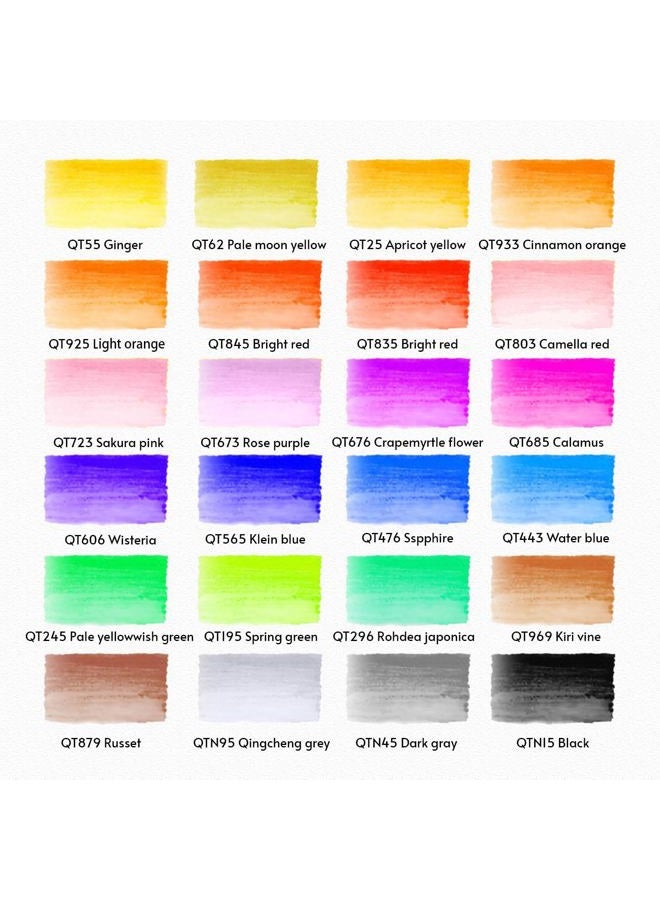 TOSHARE 24 Colors Blendable Watercolor Markers 2025 Upgrade Double Tip Paint Pens with 1 Water Brush Pen Water Based Coloring Pens Drawing Markers Set with Flexible Brush Tip for Artists and Beginners - Image 2