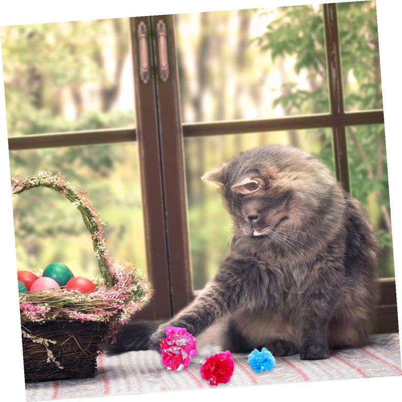 25 Crinkle Paper Balls with Sound for Cats Interactive Colorful Cat Toys Indoor Kitten Play - Image 5
