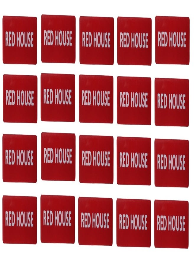 MOREL Class RED House Badge in RED Acrylic PINBACK USE for School, College Classes, Office Staff, Name Badge |Pack of 20| - Image 1