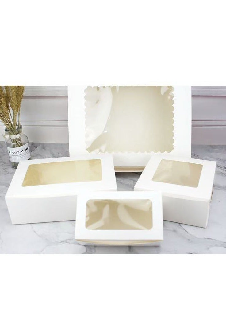White 12-Piece 12-Cavities Kraft Paper Cupcake Box With Transparent Mini Window  - Image 3