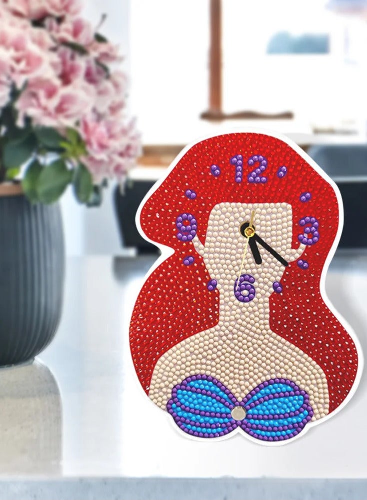 Clock DIY Diamond Painting Mermaid Craft Kit – Creative Arts  Crafts Activity - Image 5