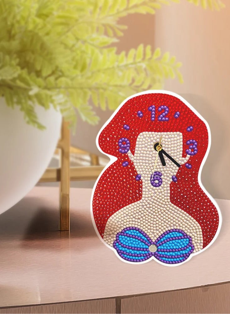 Clock DIY Diamond Painting Mermaid Craft Kit – Creative Arts  Crafts Activity - Image 4