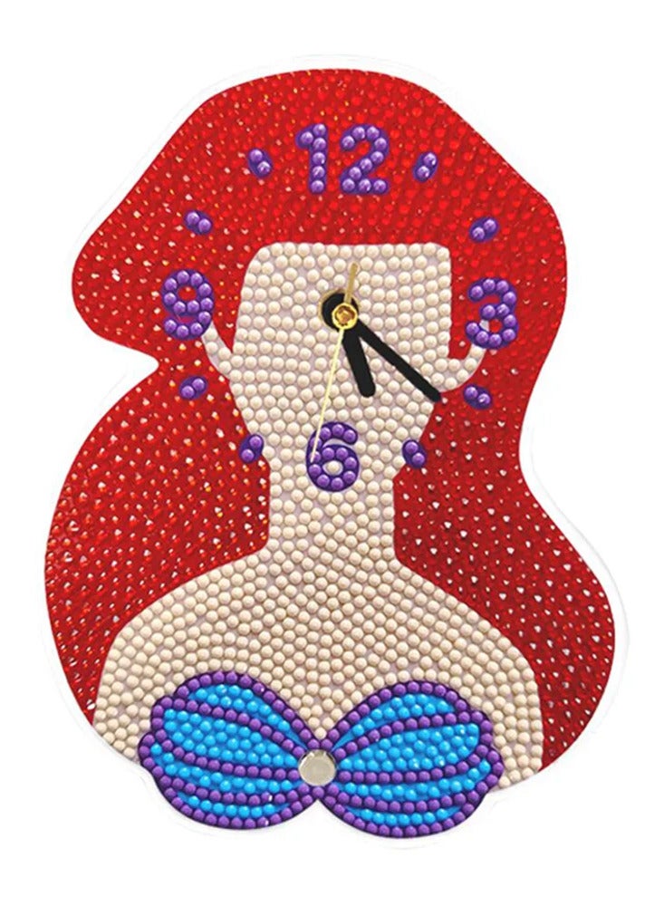 Clock DIY Diamond Painting Mermaid Craft Kit – Creative Arts  Crafts Activity - Image 1