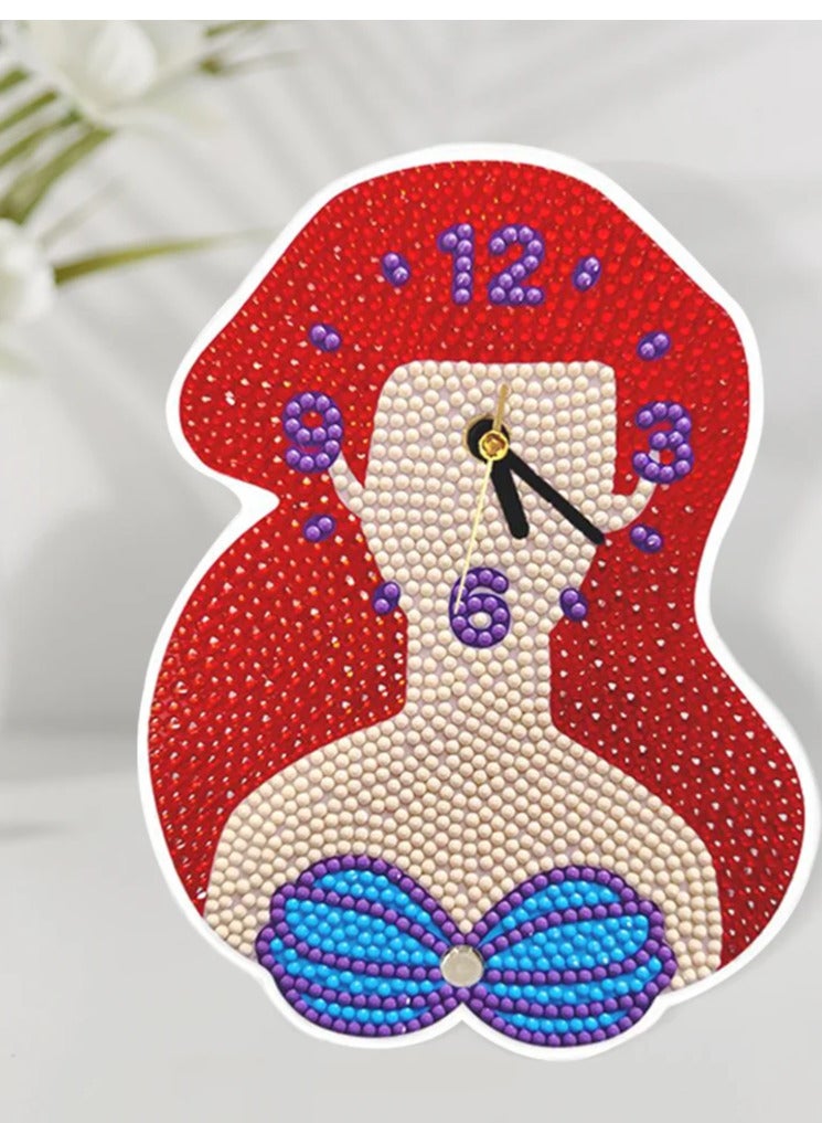 Clock DIY Diamond Painting Mermaid Craft Kit – Creative Arts  Crafts Activity - Image 2