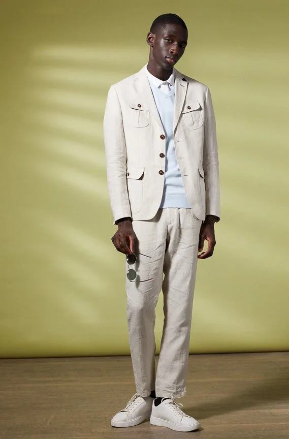 Vicomte A. Beloni Light Beige Linen Blazer