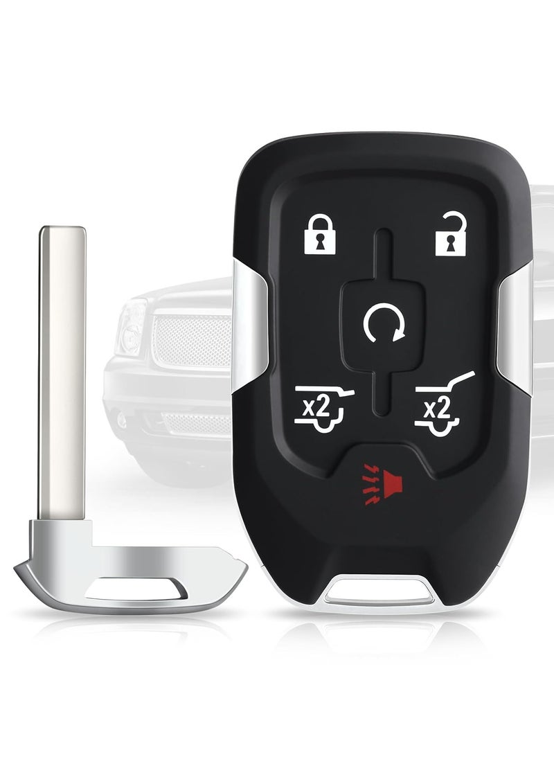 TLAXCA 6 Button Key Fob Shell Replacement Fits for Chevy Suburban Tahoe GMC Yukon XL Denali HYQ1AA 2015 2016 2017 2018 2019 2020 Keyless Entry Remote Control Smart Car Key Fob Case Cover  - Image 1
