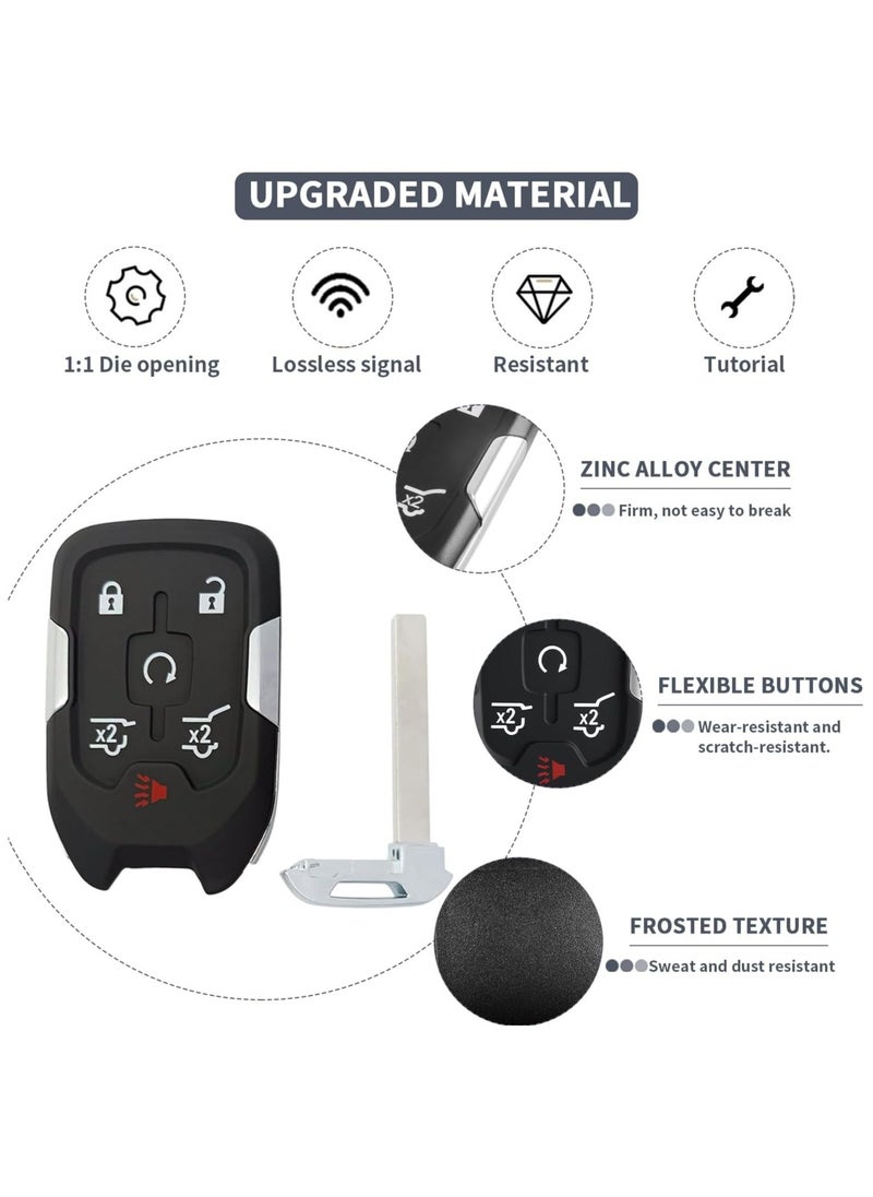 TLAXCA 6 Button Key Fob Shell Replacement Fits for Chevy Suburban Tahoe GMC Yukon XL Denali HYQ1AA 2015 2016 2017 2018 2019 2020 Keyless Entry Remote Control Smart Car Key Fob Case Cover  - Image 5