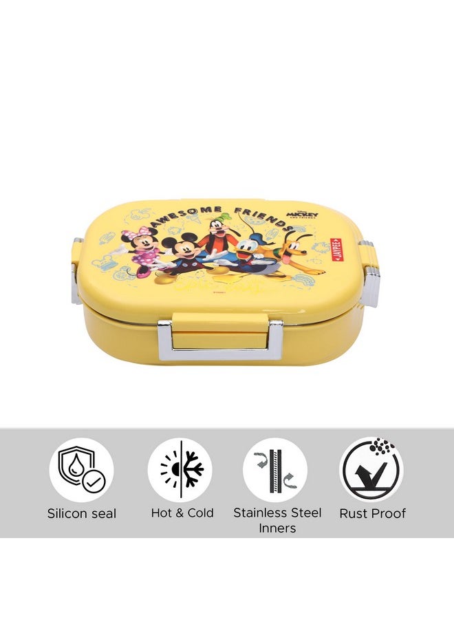 JAYPEE JAYPEE Stainless Steel Insulated Lunch Box Missteel Mickey Printed Yellow, 500 ml, Suitable for School, Offices and picnics,  - Image 4