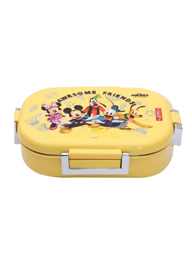 JAYPEE JAYPEE Stainless Steel Insulated Lunch Box Missteel Mickey Printed Yellow, 500 ml, Suitable for School, Offices and picnics,  - Image 1