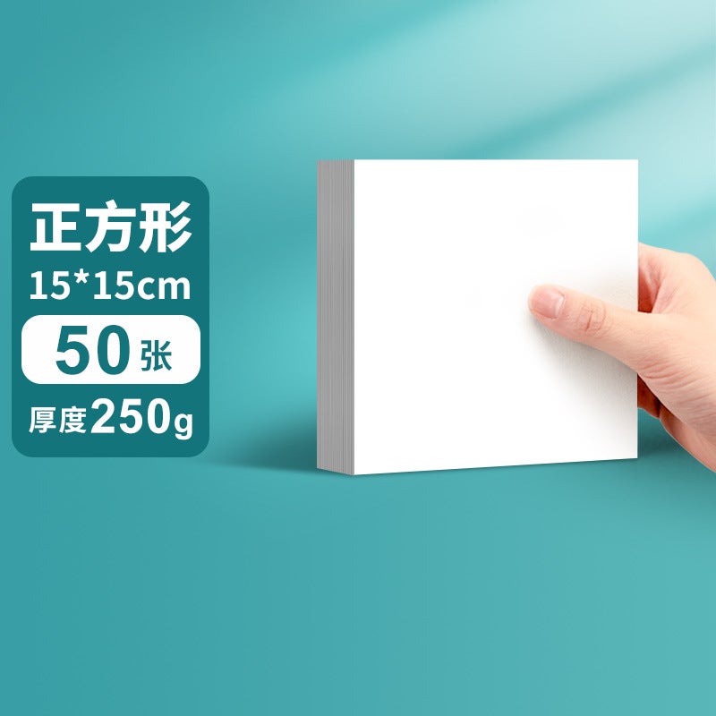 Blank Card Hard Paper White Hand-Painted Christmas Postcard Bookmark English Word Notes Making Greeting Card Paper - Image 1