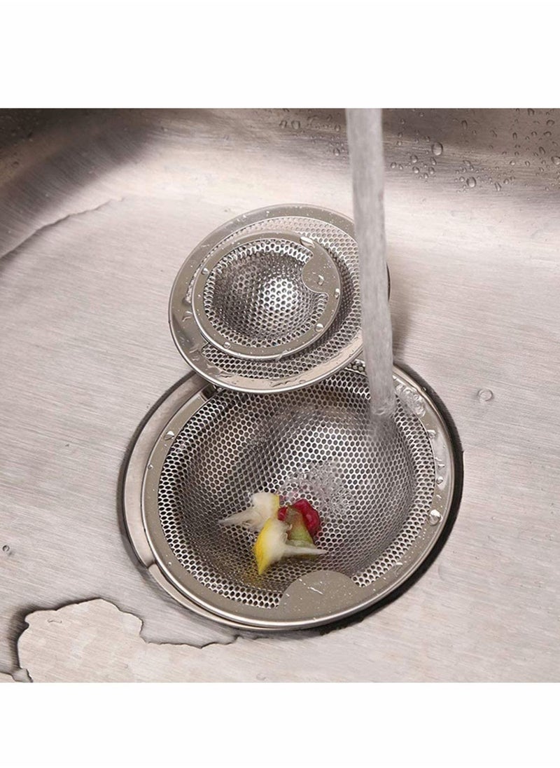 SYOSI 2 Pcs Kitchen Sink Strainers, Stainless Steel Anti-Clogging Mesh Sink Drainer Kithen Sink Drain Filter Basket-Silver  - Image 3