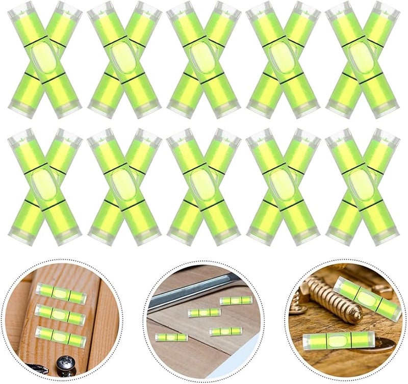 50 قطعة من مستويات الفقاعات الأسطوانية الصغيرة، أداة قياس دقيقة لتعليق اللوحات الجدارية وتعديل مستوى مركبات الترفيه - Image 5