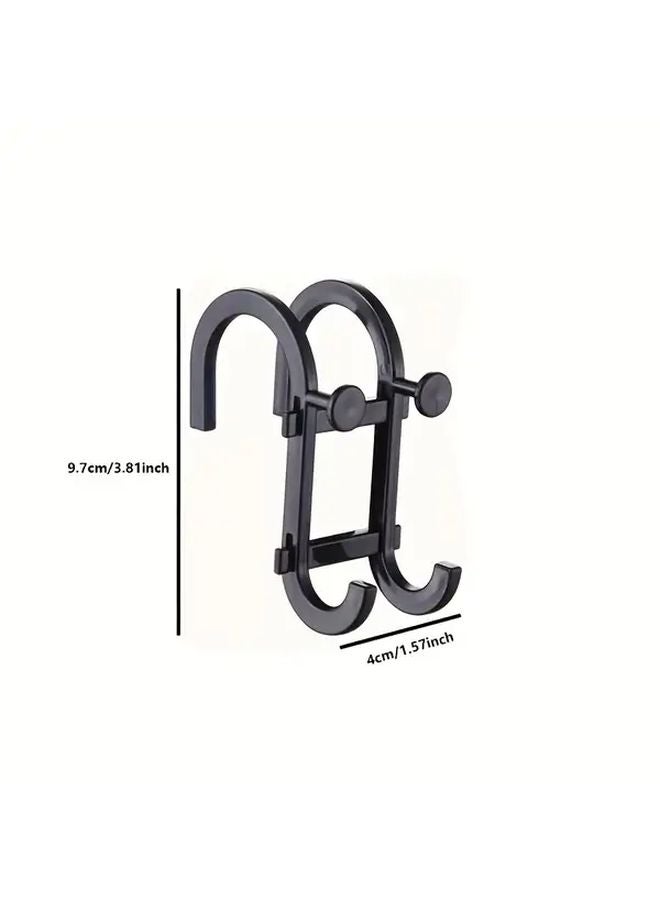 White 4pcs Multi Functional Shower Rod Hooks No Drill Towel Holder For Bathroom - Image 4