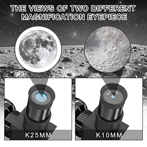 ECOOPRO Telescope for Kids & Adults, 70mm Aperture 360mm Refractor (15X-150X) Telescope for Astronomy Beginners, Portable Travel Telescopes with Phone Adapter & 2 Eyepieces - Image 4