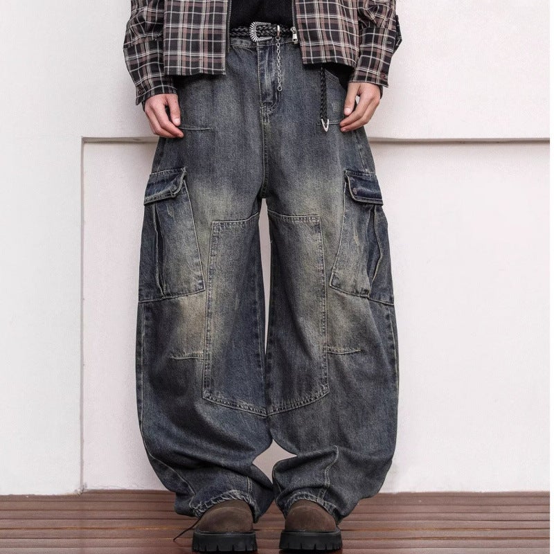 Unisex Classic Denim Jeans Loose Fit Daily Outdoor Wear - Image 2