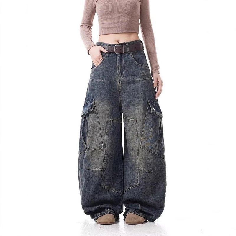 Unisex Classic Denim Jeans Loose Fit Daily Outdoor Wear - Image 4