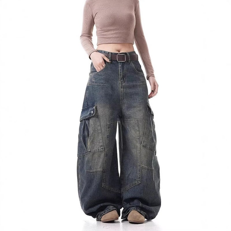 Unisex Classic Denim Jeans Loose Fit Daily Outdoor Wear - Image 3