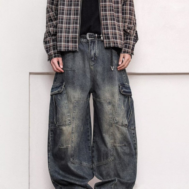 Unisex Classic Denim Jeans Loose Fit Daily Outdoor Wear - Image 1