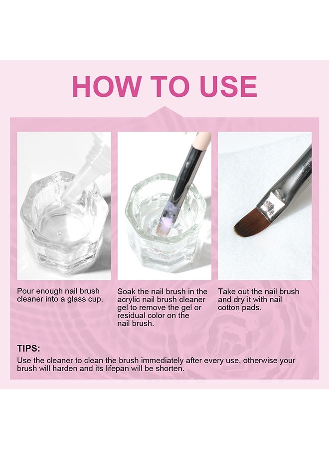 LIMEGIRL Nail Brush Cleaning Solution,  Brush Cleaner, Acrylic Nail Art Brush Cleaning Solution Conditioner Clean Your Nail Brushes Easily For Gel and Acrylic Nails Brushes Cleaner for Nail Salon At Home 120ml - Image 5