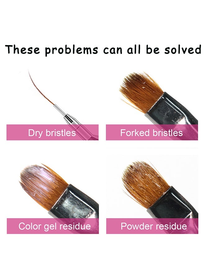 LIMEGIRL Nail Brush Cleaning Solution,  Brush Cleaner, Acrylic Nail Art Brush Cleaning Solution Conditioner Clean Your Nail Brushes Easily For Gel and Acrylic Nails Brushes Cleaner for Nail Salon At Home 120ml - Image 4