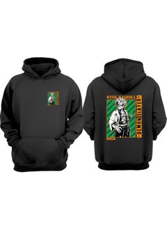 The Wert Unisex Demon Slayer Wind Straw Design Front Back Printed Regular Fit Black Sweatshirt  - Image 1