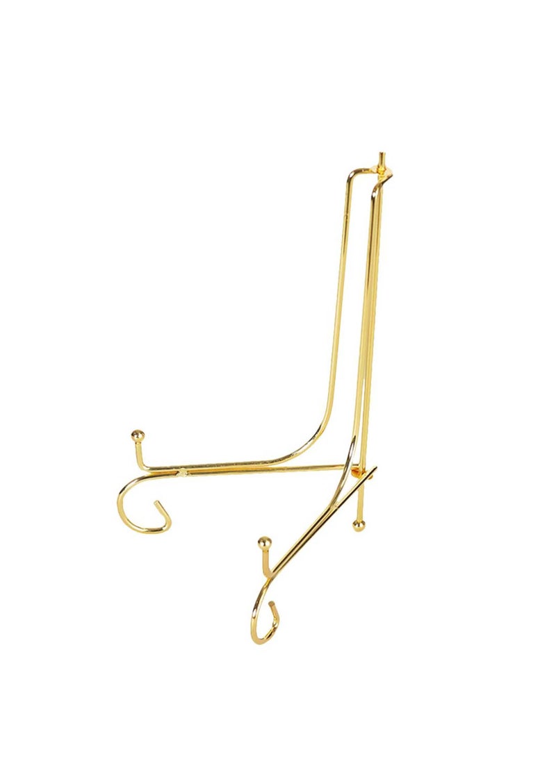 SYOSI Plate Stands, Display Stand Iron Metal Photo Holder Stand, Display Picture Frame Clock Holder, Gold Iron Easel Plate Holder, Metal Display Stands, for Book, Decorative Plates, and Art  - Image 5