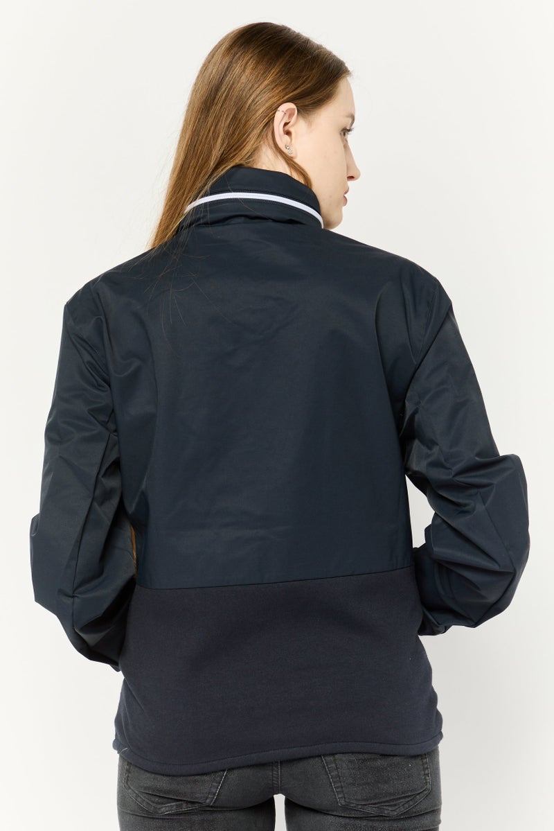 Armani Exchange Women Brand Logo Parka Jacket, Navy - Image 4