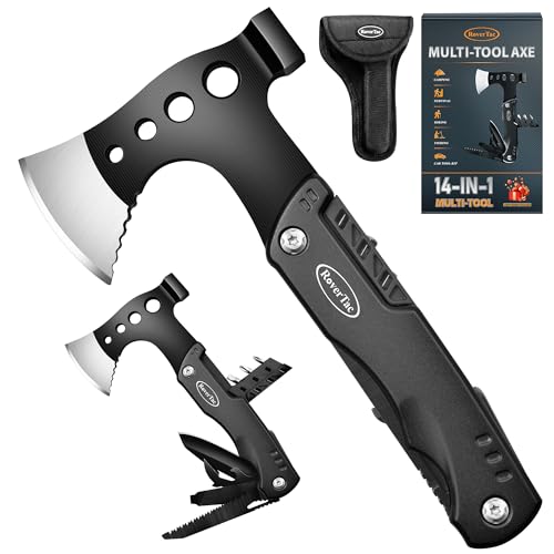 RoverTac Multi Tool Camping Axe Hatchet 11-in-1 Multitool Camping Gear Survival Tool with Axe Knife Hammer Saw Bottle Can Opener Screwdrivers Nylon Sheath Gifts for Men Perfect Camping Hiking Survival - Image 1