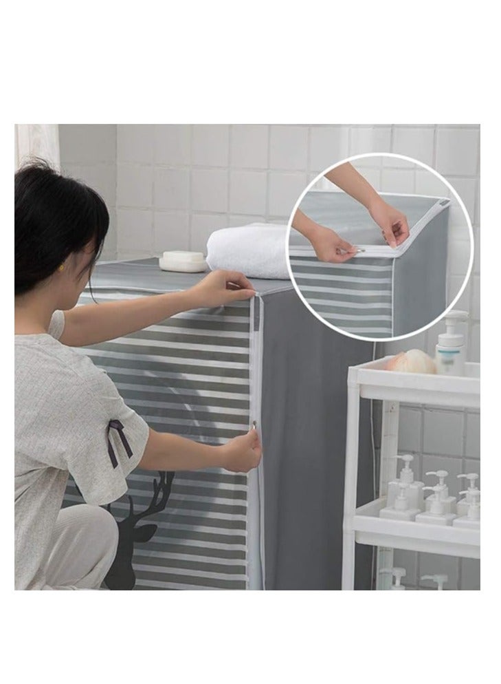 DUNISO Washing machine cover, side opening thick cartoon printed waterproof, dustproof, and sunscreen cover, suitable for drum washing machine cover (60 * 56 * 85cm)  - Image 2