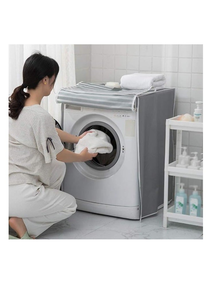 DUNISO Washing machine cover, side opening thick cartoon printed waterproof, dustproof, and sunscreen cover, suitable for drum washing machine cover (60 * 56 * 85cm)  - Image 3