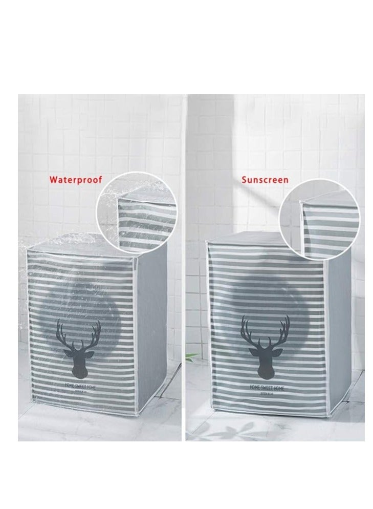 DUNISO Washing machine cover, side opening thick cartoon printed waterproof, dustproof, and sunscreen cover, suitable for drum washing machine cover (60 * 56 * 85cm)  - Image 4