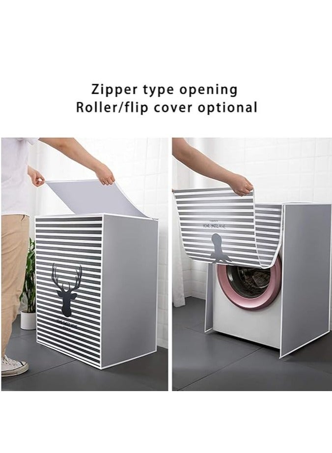 DUNISO Washing machine cover, side opening thick cartoon printed waterproof, dustproof, and sunscreen cover, suitable for drum washing machine cover (60 * 56 * 85cm)  - Image 5