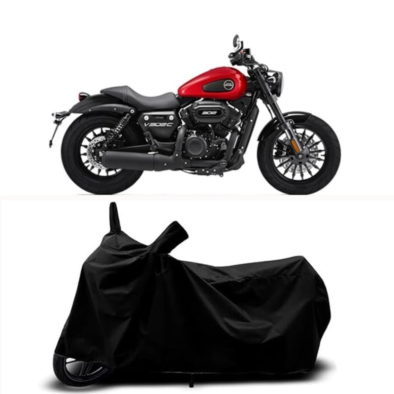 RABABLI Bike Body Cover Compatible with Keeway V302C Glossy New with All Variants Scratch-Proof, Buckle Belt – Rain, UV & Dust Resistant Windproof & All-Weather Shield (Black Color) - Image 1