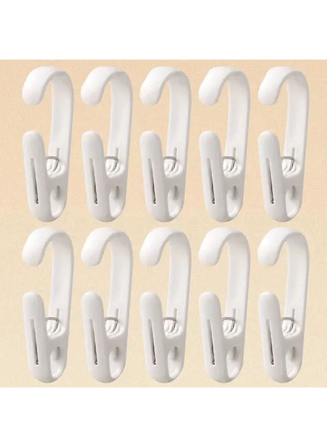 10 Pcs White S Shaped Hooks Double Ended Long Tail Clip For Kitchen Bathroom Storage - Image 1