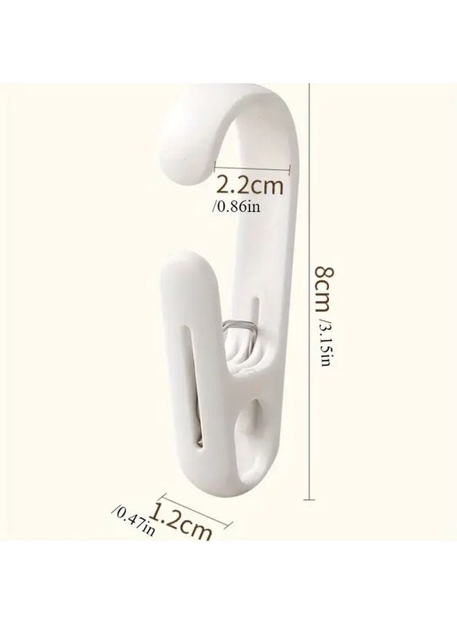 10 Pcs White S Shaped Hooks Double Ended Long Tail Clip For Kitchen Bathroom Storage - Image 4
