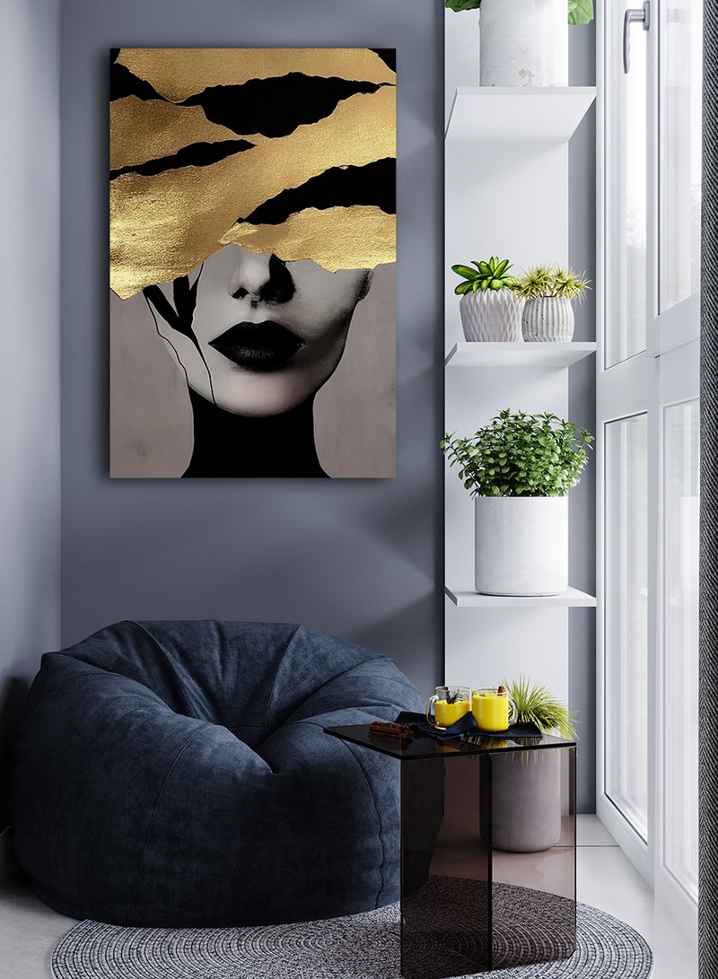 لوحة كانفاس على إطار خشبي بتصميم سيدة غامضة - Image 3