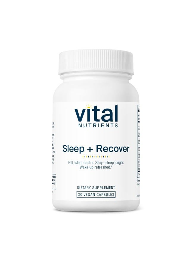 Vital Nutrients Sleep + Recover - Vegan Supplement - Sleep Support - Melatonin, Ashwagandha & L-Theanine - Gluten, Dairy & Soy Free - 30 Capsules - Image 1