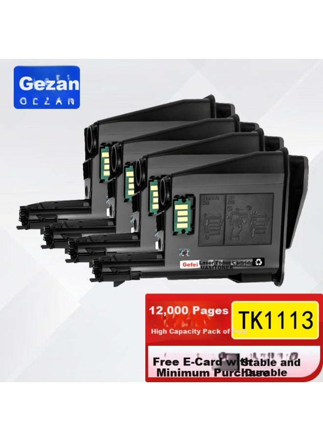 Gezan Tk1113 Toner Cartridge Compatible With Kyocera Fs-1020mfp Fs-1020 Fs-1025 Fs-1040 Fs-1120 M1520h Fs-1061dn Tk1123 High Capacity 4-pack - Image 4
