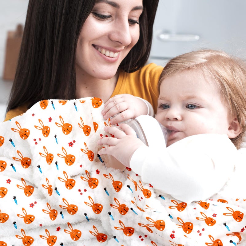 Mee Mee 2-in-1 Super Soft Baby Blanket & Wrapper | Cozy 3 Layer Blanket with Comfortable Muslin & Fleece | with Attractive Bunny Rabbit Print (Assorted) for 0-2 Years (100X120 CM) - Image 5