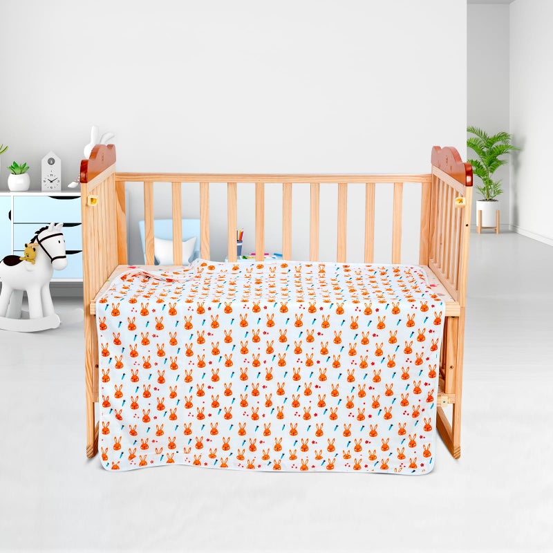 Mee Mee 2-in-1 Super Soft Baby Blanket & Wrapper | Cozy 3 Layer Blanket with Comfortable Muslin & Fleece | with Attractive Bunny Rabbit Print (Assorted) for 0-2 Years (100X120 CM) - Image 2