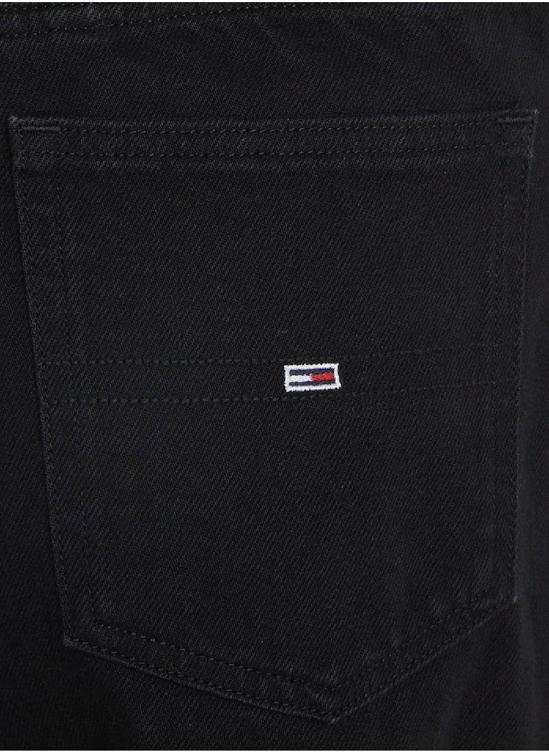 TOMMY HILFIGER - Women's Mom Ultra High Rise Tapered Jeans, Black - Image 1