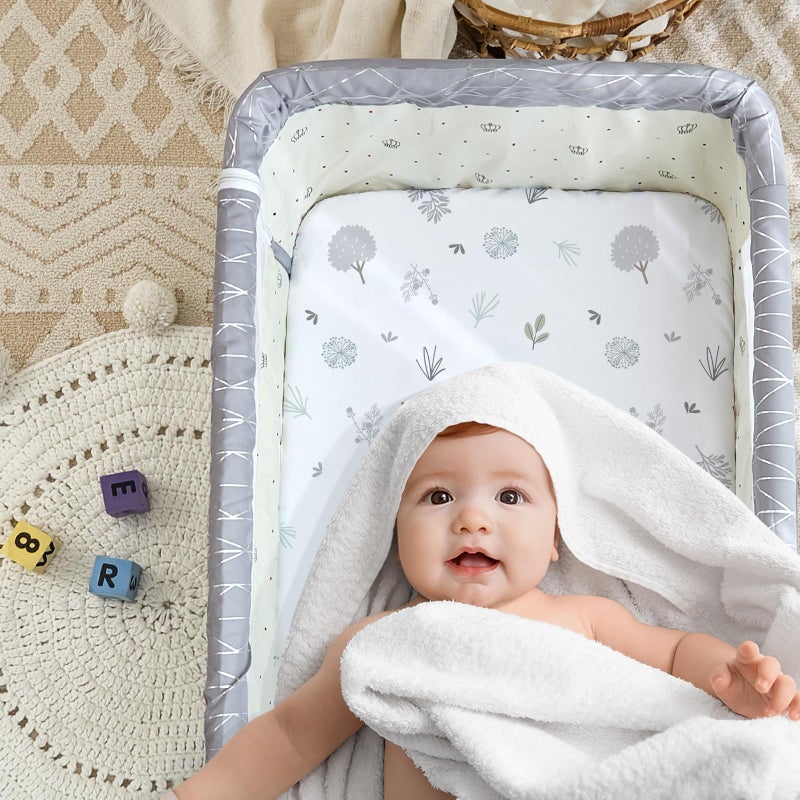 NacoMoco 4 Pack Bassinet Sheets - 33"x20" Bedside Bassinet Sheets for Baby Delight, Angelbliss, Jimglo & Most Regular Size Bedside Sleeper | Ultra Soft & Skin Friendly Bassinet Fitted Sheets for Boys Girls - Image 3