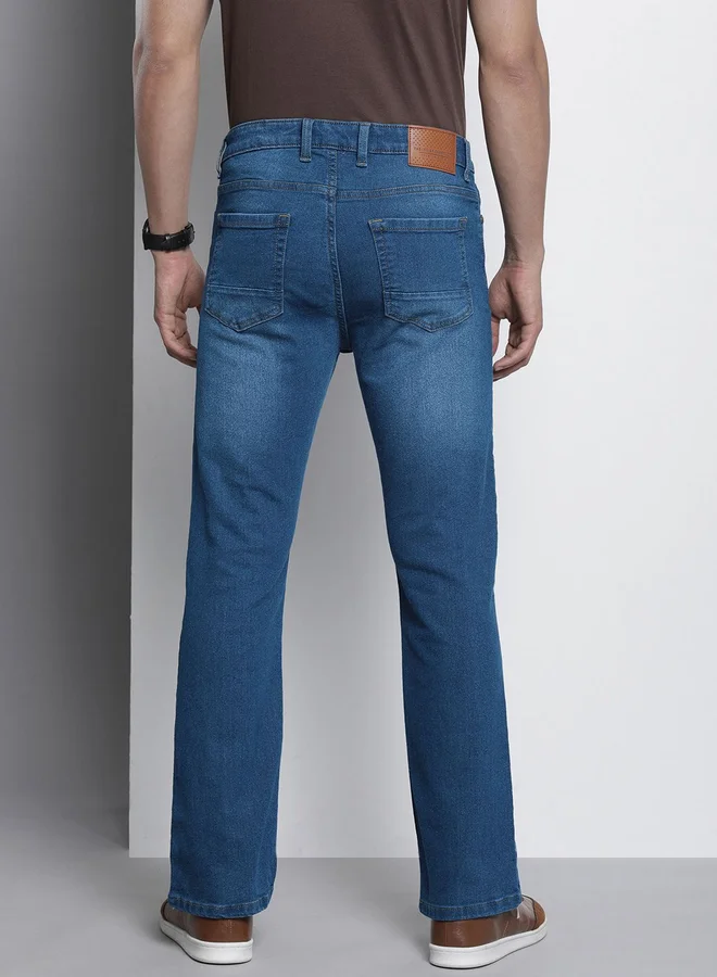 The Indian Garage Co Blue The Indian Garage Co Men Mid Rise Bootcut Stretchable Jeans for Men | Best Price UAE