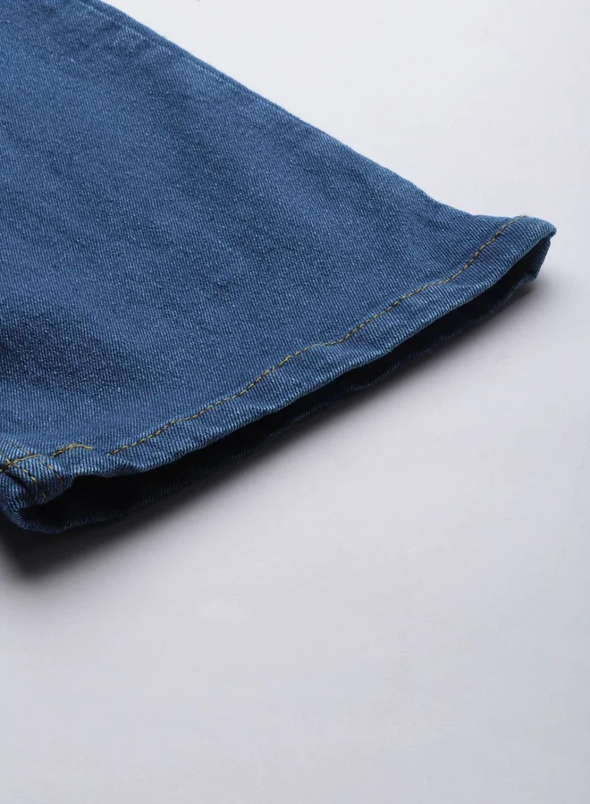 The Indian Garage Co Blue The Indian Garage Co Men Mid Rise Bootcut Stretchable Jeans for Men | Best Price UAE