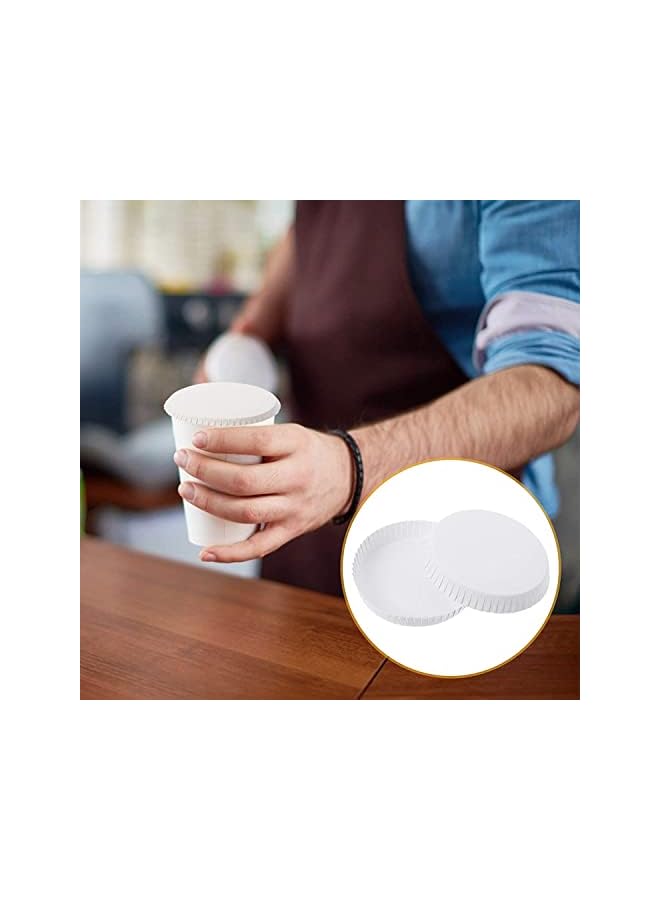 S-TOP 100pcs Disposable Paper Cup Covers, Coffee Tea Cup Covers Recycled Paper Drinking Cup Lids Covers Perfect for Travel Hotel Coffee Bar Parties Wedding Home Kitchen (6.5 X 6.5cm) - Image 3